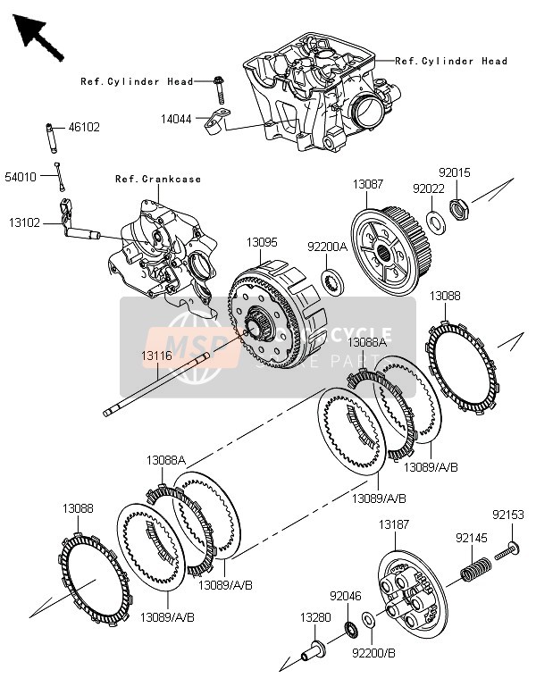 Kawasaki KLX450 2013 Clutch for a 2013 Kawasaki KLX450