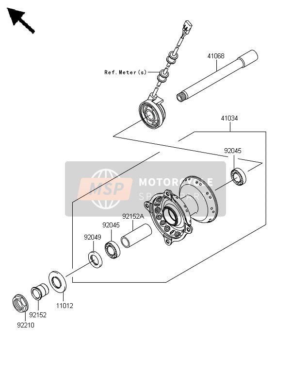 Kawasaki KLX450 2013 VORDERRADNABE für ein 2013 Kawasaki KLX450