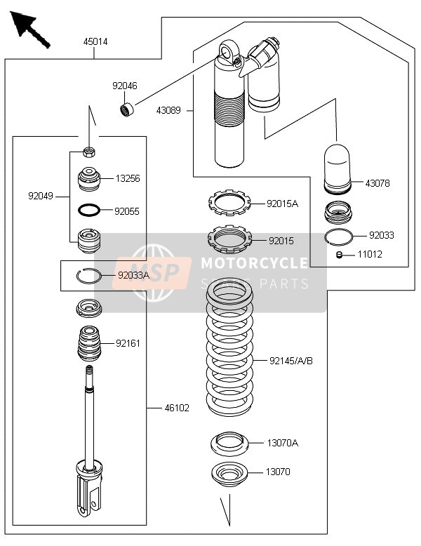 Kawasaki KLX450 2013 Shock Absorber for a 2013 Kawasaki KLX450