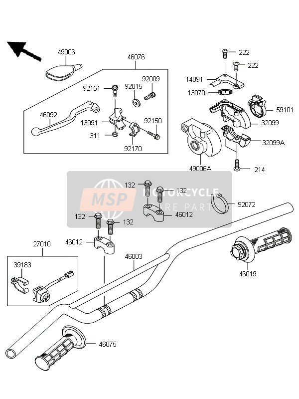 Kawasaki KX85 SW & LW 2013 Handlebar for a 2013 Kawasaki KX85 SW & LW