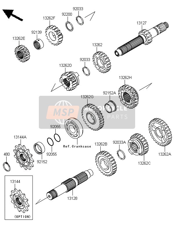 Kawasaki KX250 2013 Transmission for a 2013 Kawasaki KX250