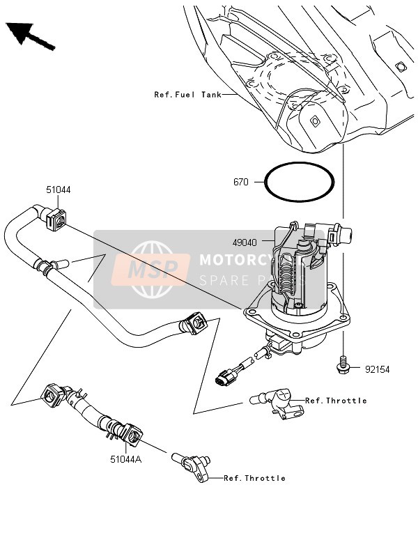 Kawasaki KX250 2013 Fuel Pump for a 2013 Kawasaki KX250