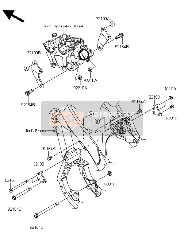 321900478, BRACKET-ENGINE, Upp, Rh, Kawasaki, 1