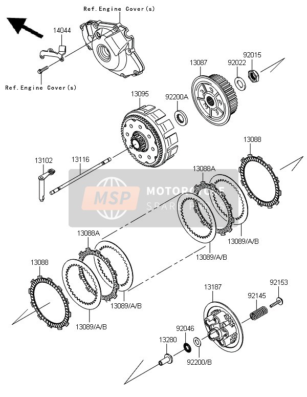 Kawasaki KX450 2013 Embrague para un 2013 Kawasaki KX450