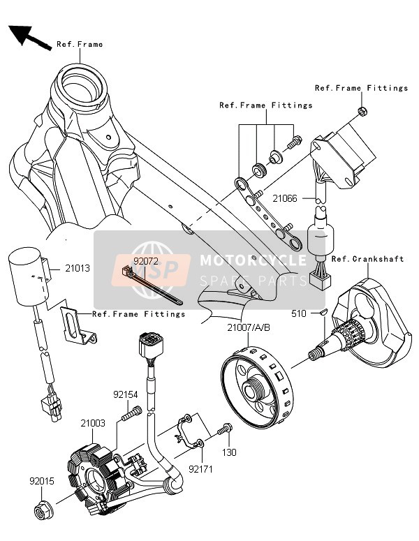 Kawasaki KX450 2013 Generator voor een 2013 Kawasaki KX450