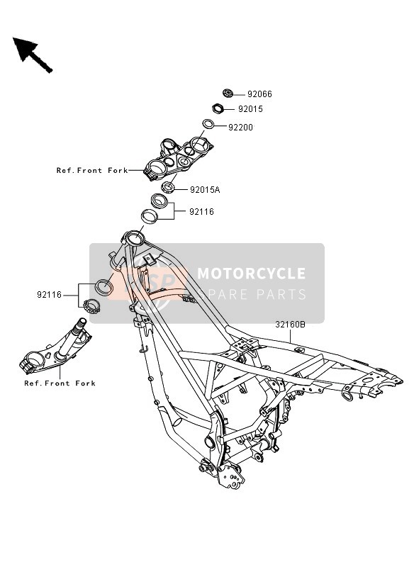 Kawasaki D-TRACKER 125 2013 Frame voor een 2013 Kawasaki D-TRACKER 125