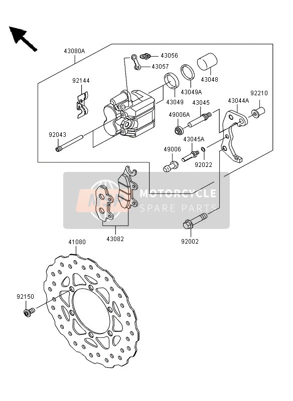 Kawasaki D-TRACKER 125 2013 Front Brake for a 2013 Kawasaki D-TRACKER 125