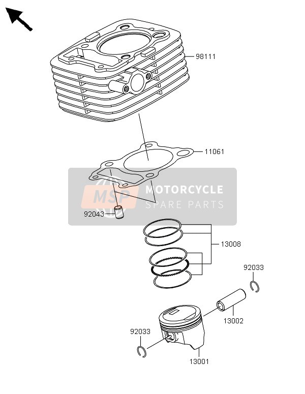 Kawasaki KLX125 2013 Cylinder & Piston(S) for a 2013 Kawasaki KLX125