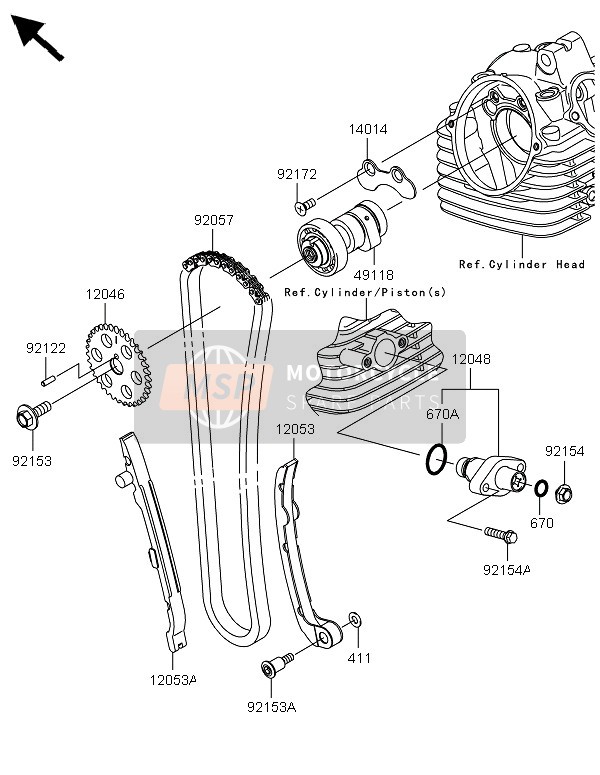 Kawasaki KLX125 2013 NOCKENWELLE & SPANNER für ein 2013 Kawasaki KLX125