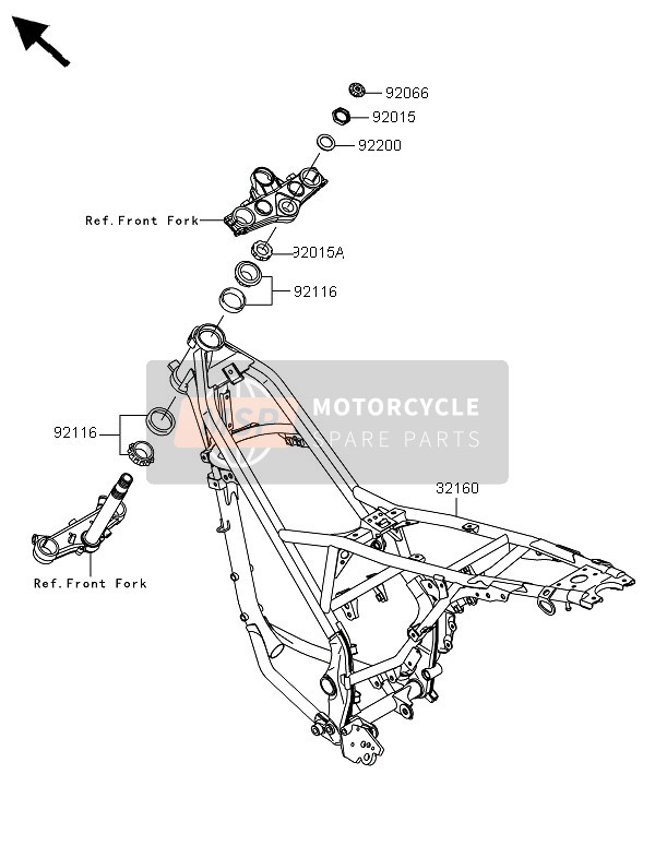 Kawasaki KLX125 2013 RAHMEN für ein 2013 Kawasaki KLX125