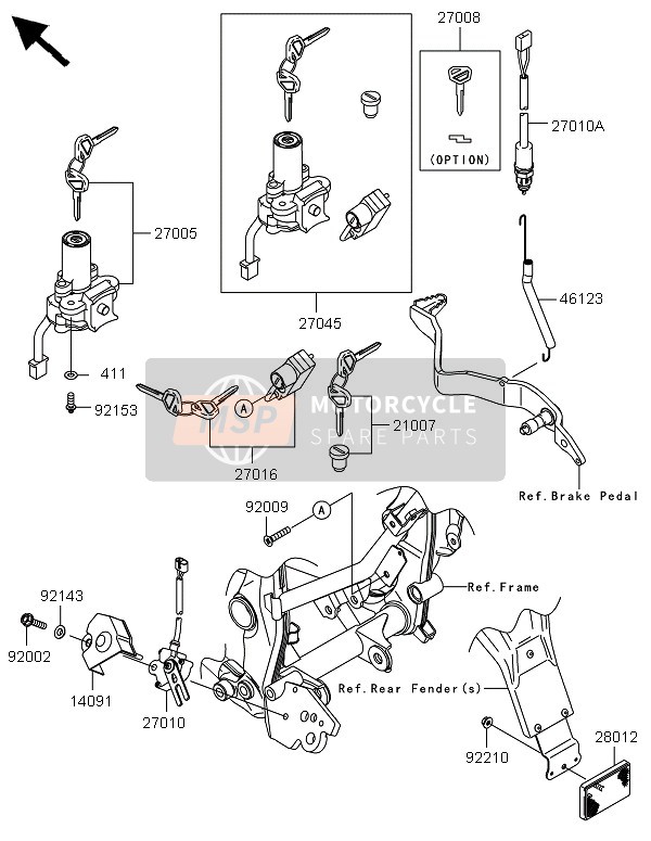 Kawasaki KLX125 2013 Interruttore di accensione per un 2013 Kawasaki KLX125