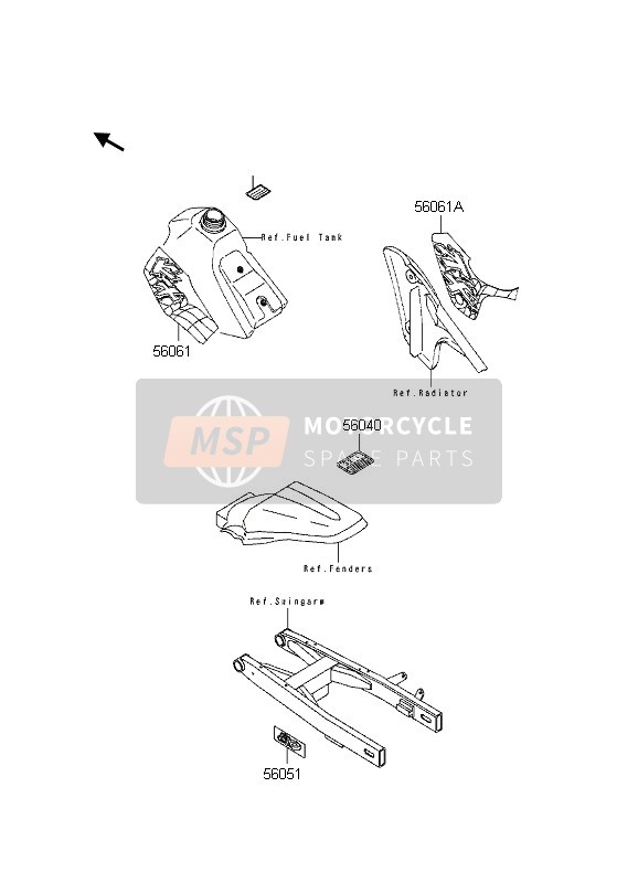 Kawasaki KX80 SW & LW 1997 Labels for a 1997 Kawasaki KX80 SW & LW