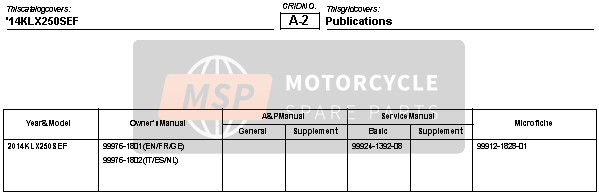 99924139208, Service Manual, KLX250SEF, Kawasaki, 0