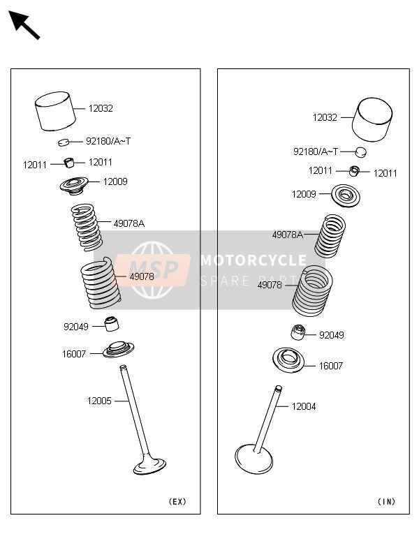 Kawasaki KLX250 2014 Kleppen voor een 2014 Kawasaki KLX250