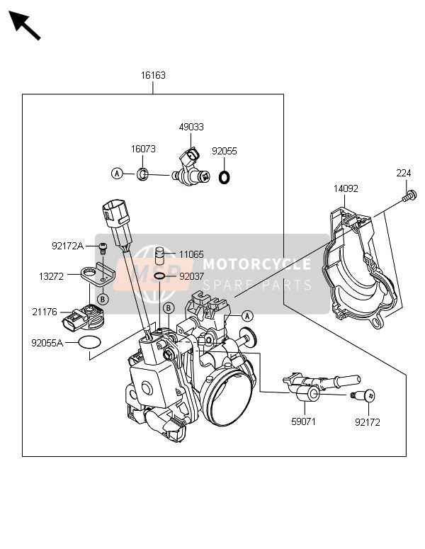 Kawasaki KLX250 2014 Throttle for a 2014 Kawasaki KLX250