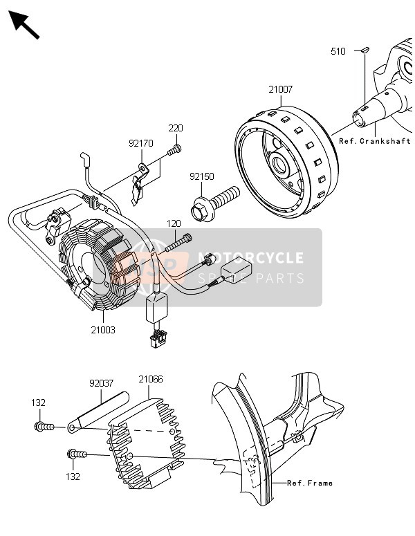 Kawasaki KLX250 2014 Generator voor een 2014 Kawasaki KLX250