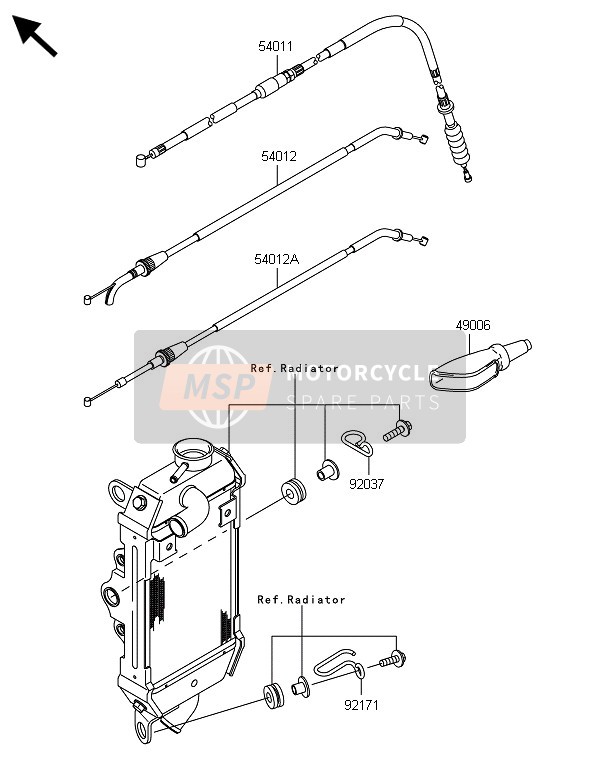 Kawasaki KLX250 2014 Câbles pour un 2014 Kawasaki KLX250