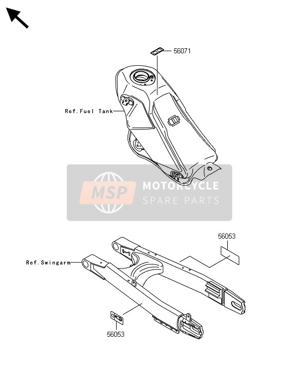 Kawasaki KLX250 2014 Labels for a 2014 Kawasaki KLX250