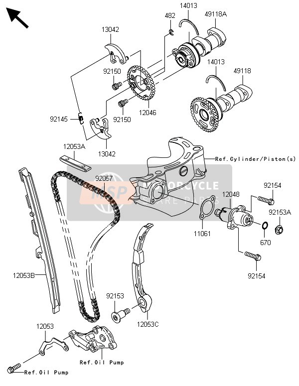 Kawasaki KLX450R  2014 Camshaft(S) & Tensioner for a 2014 Kawasaki KLX450R 