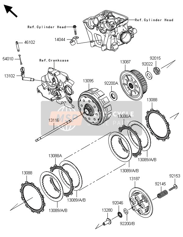 Kawasaki KLX450R  2014 Clutch for a 2014 Kawasaki KLX450R 