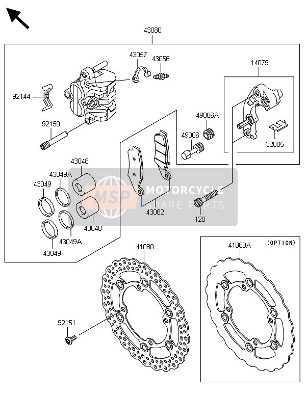 Kawasaki KLX450R  2014 Front Brake for a 2014 Kawasaki KLX450R 