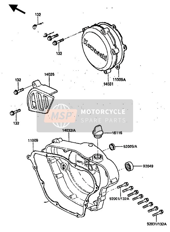 Kawasaki KDX200 1985 MOTORHAUBE für ein 1985 Kawasaki KDX200