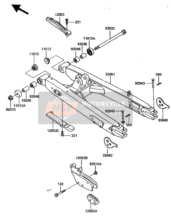 Kawasaki KDX200 1985 Swing Arm for a 1985 Kawasaki KDX200