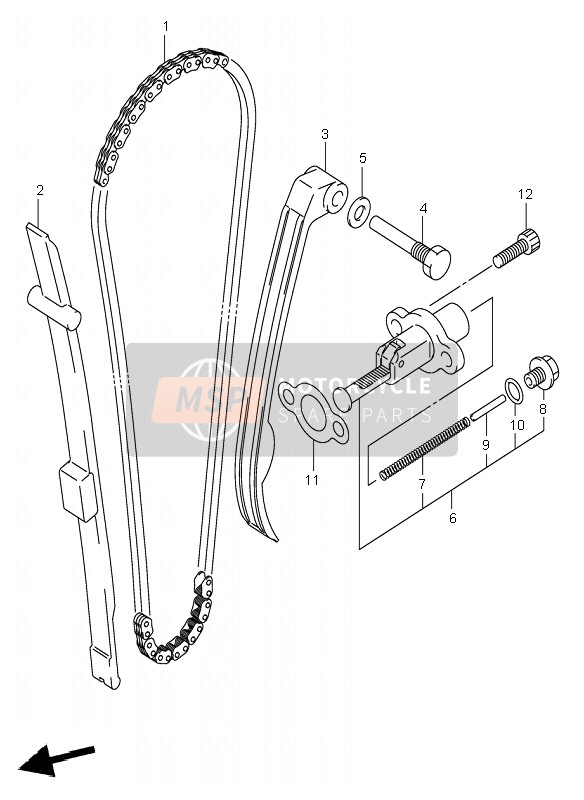 Suzuki LT-Z250 QUADSPORT 2008 Cam Chain for a 2008 Suzuki LT-Z250 QUADSPORT