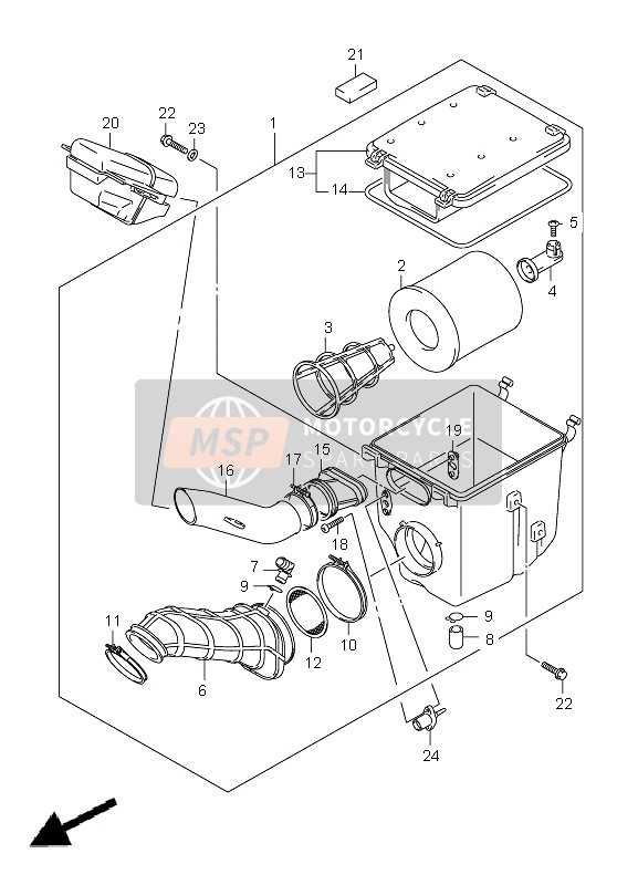 1389607G00, Duct, Inlet, Suzuki, 0