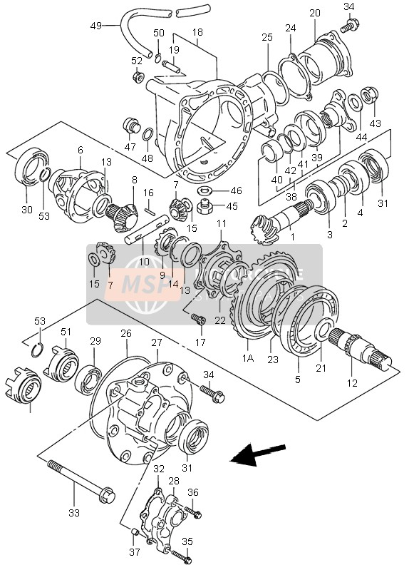 Suzuki LT-F300F KINGQUAD 4x4 2001 Differential Gear for a 2001 Suzuki LT-F300F KINGQUAD 4x4