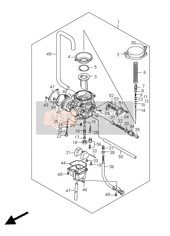 Suzuki LT-Z250 QUADSPORT 2009 Carburettor for a 2009 Suzuki LT-Z250 QUADSPORT