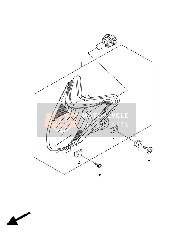 Suzuki LT-Z250 QUADSPORT 2009 Lampe frontale pour un 2009 Suzuki LT-Z250 QUADSPORT