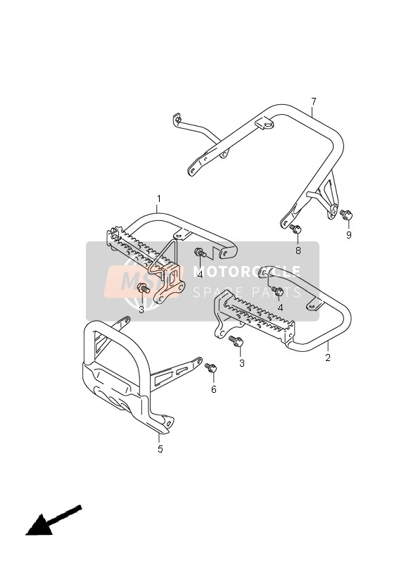 Suzuki LT-Z250 QUADSPORT 2009 Footrest for a 2009 Suzuki LT-Z250 QUADSPORT