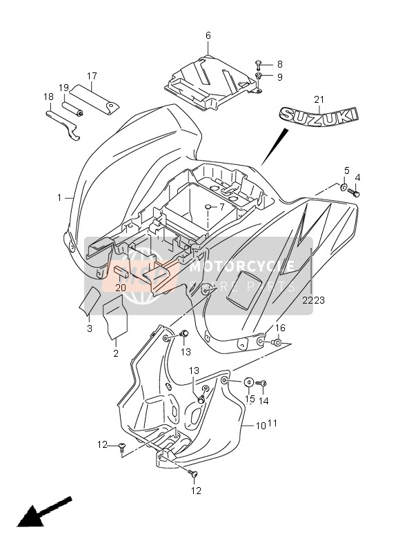 6872129F00GY8, Emblem, Suzuki, 1