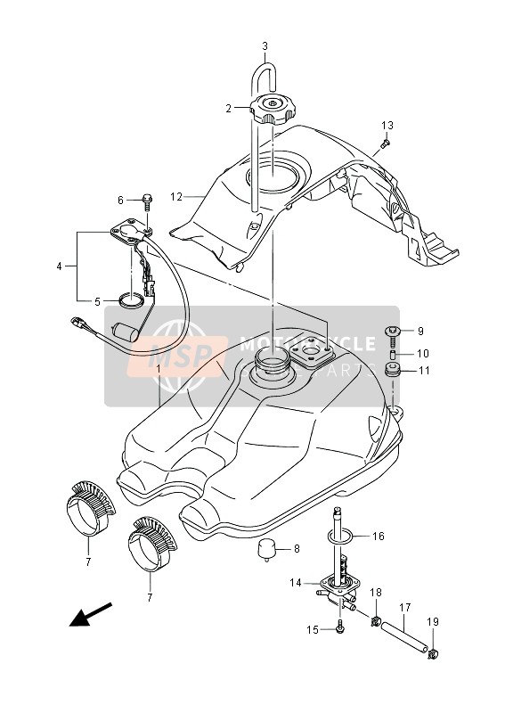 4428103G01, Cushion,Fuel Tank Rr, Suzuki, 1