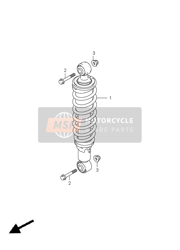 Suzuki LT-A750XP(Z) KINGQUAD AXi 4x4 2009 Rear Shock Absorber for a 2009 Suzuki LT-A750XP(Z) KINGQUAD AXi 4x4