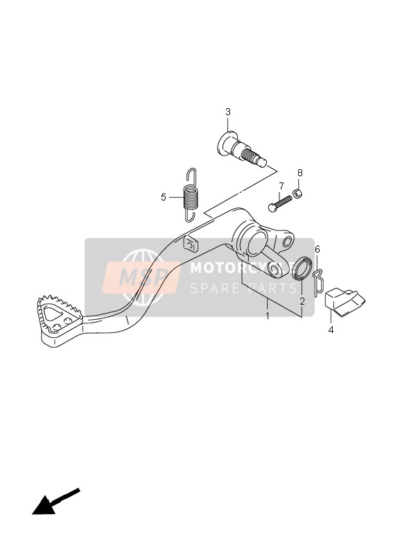 Suzuki LT-R450(Z) QUADRACER 2009 Brake Pedal for a 2009 Suzuki LT-R450(Z) QUADRACER