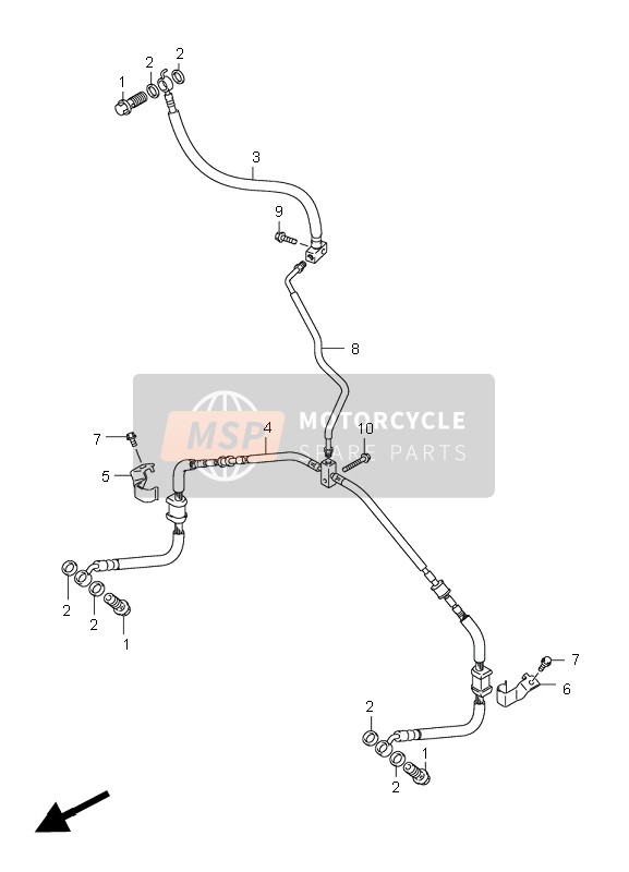 Suzuki LT-R450(Z) QUADRACER 2009 Front Brake Hose for a 2009 Suzuki LT-R450(Z) QUADRACER