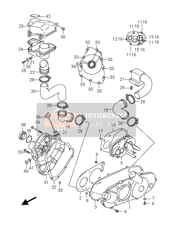 1138808H00, Connector,Cooling Duct Fr, Suzuki, 2