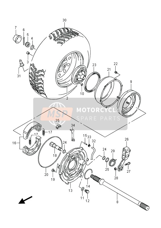 6511038FC0, Tire, Rear (AT25X10-12), Suzuki, 0