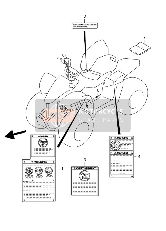 6834304662, Label,Parking Brake, Suzuki, 1