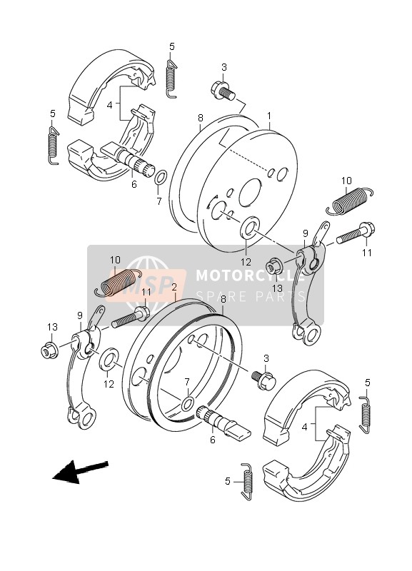 5445043F00, Lever,Front Brake Cam, Suzuki, 0