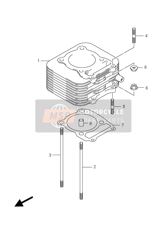 Suzuki LT-F250 OZARK 2009 Cylinder for a 2009 Suzuki LT-F250 OZARK