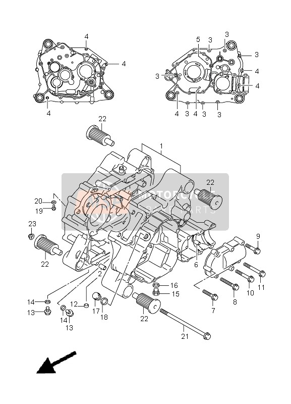 Suzuki LT-F250 OZARK 2009 Crankcase for a 2009 Suzuki LT-F250 OZARK