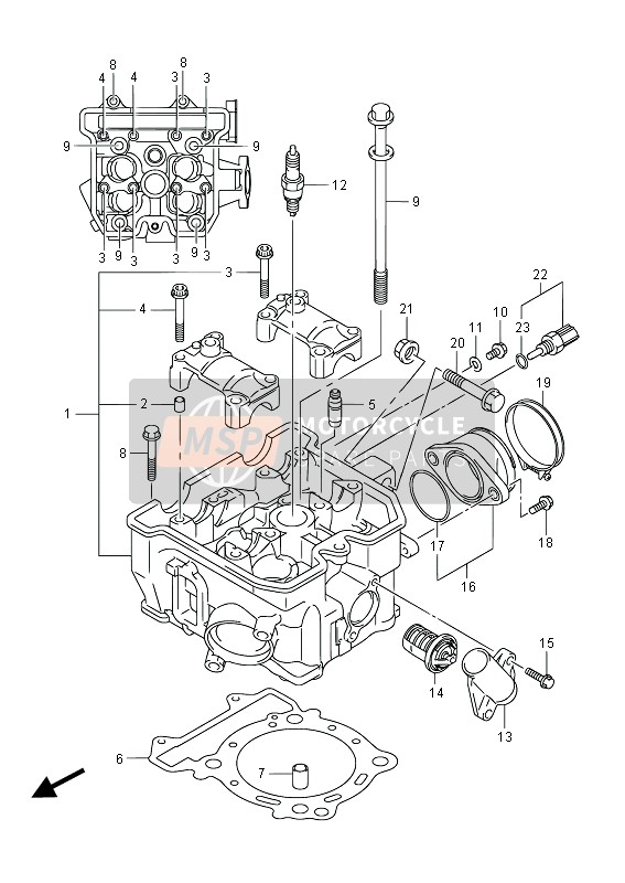 Suzuki LT-Z400 QUADSPORT 2013 ZYLINDERKOPF für ein 2013 Suzuki LT-Z400 QUADSPORT