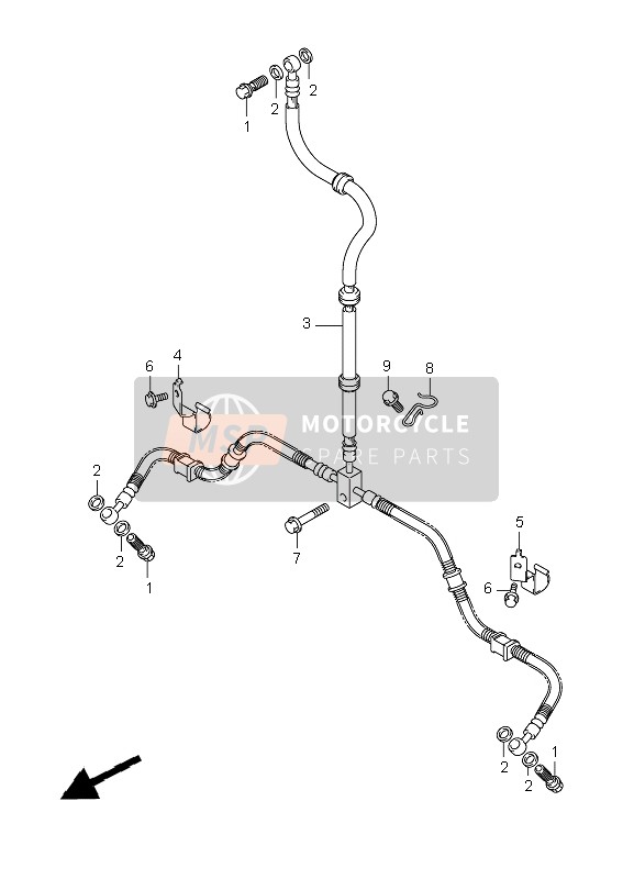 Suzuki LT-F250 OZARK 2009 Front Brake Hose for a 2009 Suzuki LT-F250 OZARK