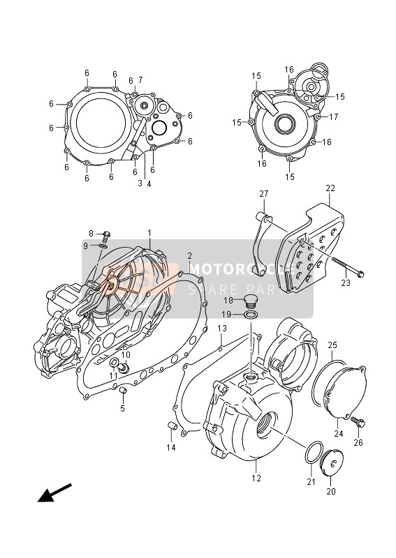 Suzuki LT-Z400 QUADSPORT 2013 Tapa del cárter para un 2013 Suzuki LT-Z400 QUADSPORT