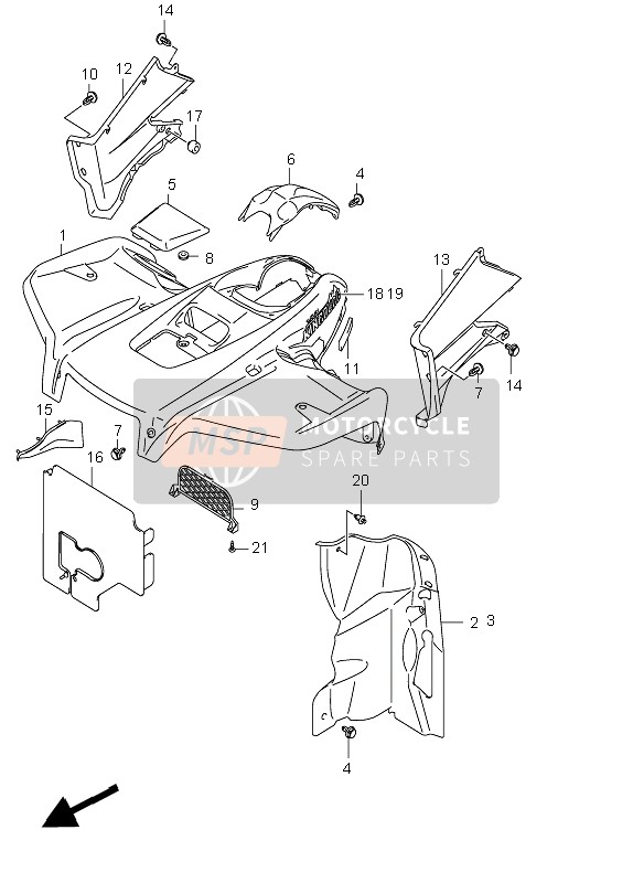 5341131G02, Paraspruzzo ,  Parafango   LT-, Suzuki, 1