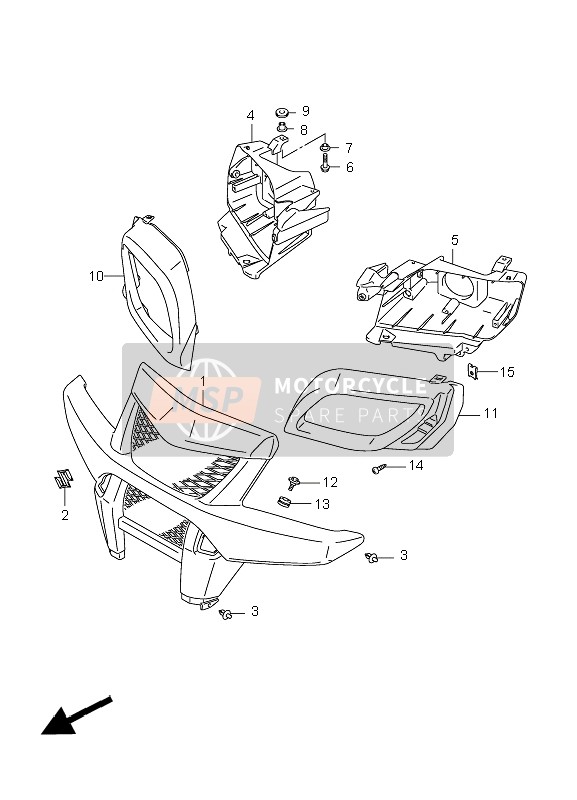 Suzuki LT-A450X(Z) KINGQUAD 4x4 2009 Front Grill for a 2009 Suzuki LT-A450X(Z) KINGQUAD 4x4