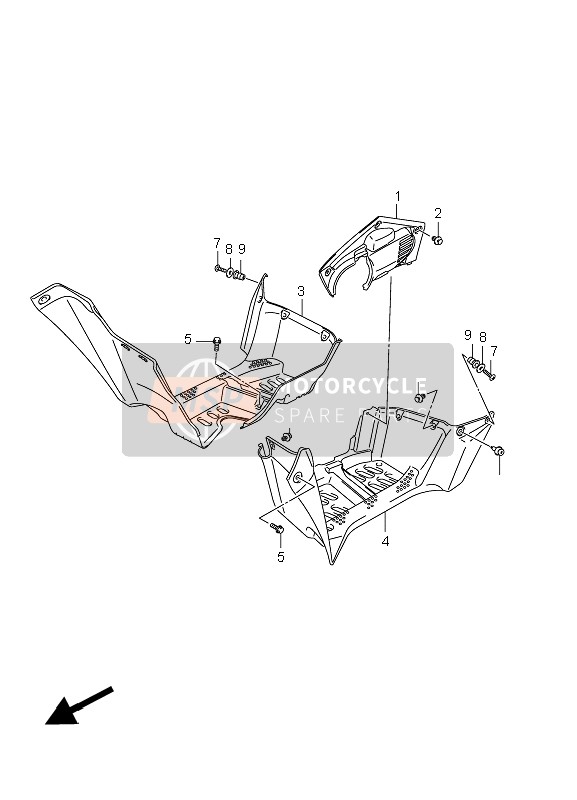 Suzuki LT-A450X(Z) KINGQUAD 4x4 2009 Mudguard for a 2009 Suzuki LT-A450X(Z) KINGQUAD 4x4